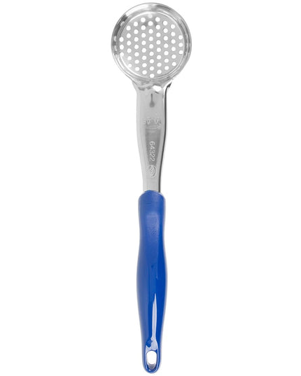 Thìa Múc Tròn Có Lỗ Vollrath 6432230 59 ml Tay Cầm Nylon Xanh Dương Cao Cấp Thép Không Gỉ