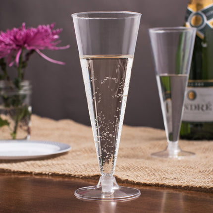 Ly champagne nhựa trong hình nón 2 mảnh Visions 177 ml - Thùng 120 cái