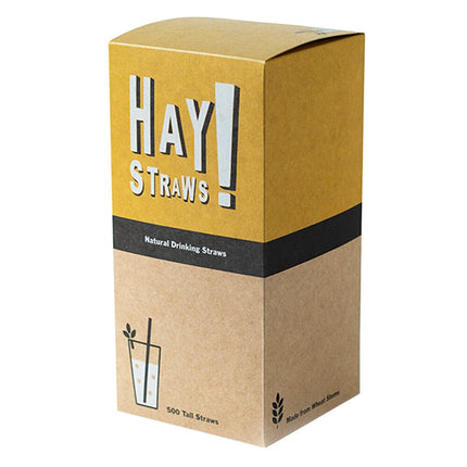 Ống hút lúa mì tự nhiên phân hủy HAY! Straws 19,7 cm - Gói 500 cái
