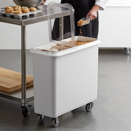 Thùng đựng nguyên liệu di động nắp phẳng trượt Cambro IBSF27148 101 lít / 425 cup màu trắng