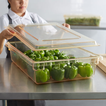 Nắp phẳng cho hộp đựng thực phẩm nhựa polycarbonate Cambro Camwear 1826CCW464 66 x 46 cm màu vàng