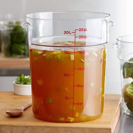 Hộp đựng thực phẩm nhựa polycarbonate tròn trong suốt Cambro 20,8 lít