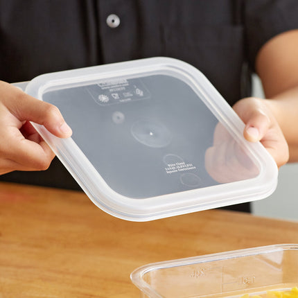 Nắp kín hộp đựng thực phẩm nhựa PP vuông trong mờ Cambro CamSquares® 1,9 và 3,8 lít