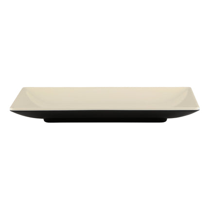 Đĩa chữ nhật melamine hai tông màu Elite Global Solutions JW952T Karma 13 x 23 cm, cát đen - Thùng 6 cái