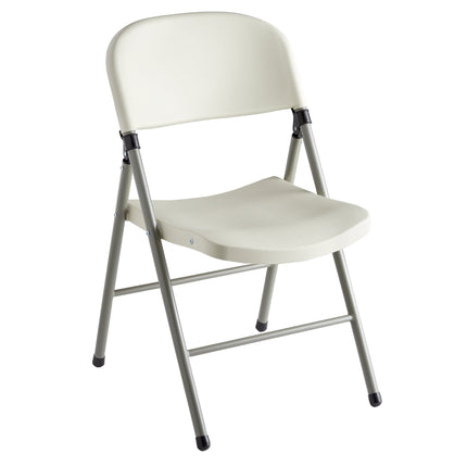 Ghế gấp đúc phun định hình màu hạnh nhân Lancaster Table & Seating với khung than và chân xám xanh