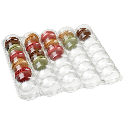 Hộp bánh Solia PP10021 trong suốt Thermoformed khung cho 35 Macarons - Thùng 150 cái