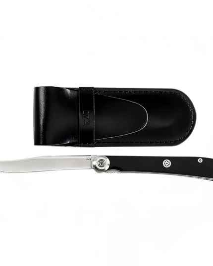 Dao Steak Gấp Shun 5700X 19.4cm Lưỡi 7.6cm Cán POM Đen