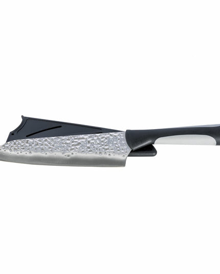 Dao Santoku Kai AB7064 17.8 cm Cán Mềm Đen Lưỡi Thép Không Gỉ
