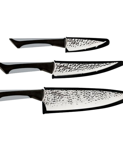 Bộ Dao 3 Món Shun ABS0370 Cán Mềm Đen Lưỡi Thép Không Gỉ
