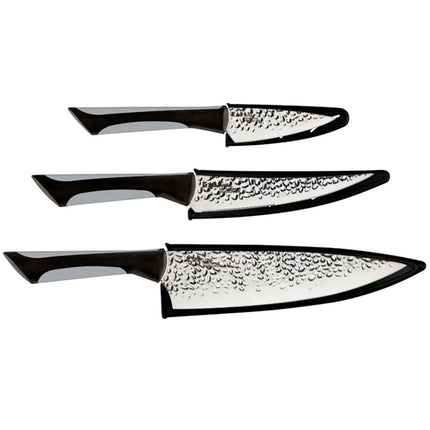 Bộ Dao 3 Món Shun ABS0370 Cán Mềm Đen Lưỡi Thép Không Gỉ