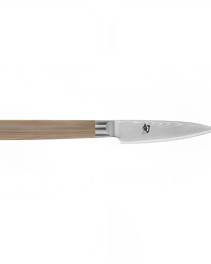 Dao Lột Shun 8.9 cm Cán Gỗ Pakkawood Vàng, Thép Không Gỉ (DM0700W)