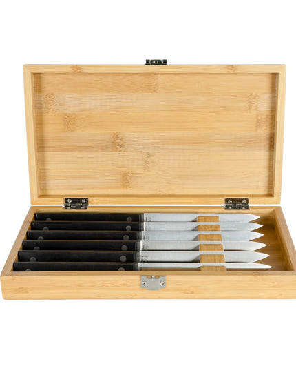 Bộ 6 Dao Steak Shun KAS0600 Cán POM Đen Thép Carbon