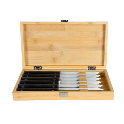 Bộ 6 Dao Steak Shun KAS0600 Cán POM Đen Thép Carbon