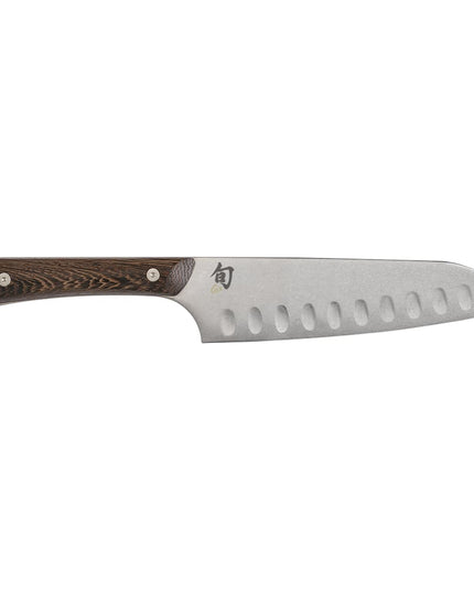 Dao Santoku Shun SWT0718 17.8 cm Lưỡi Rỗng Cán Gỗ Tagayasan Thép Không Gỉ