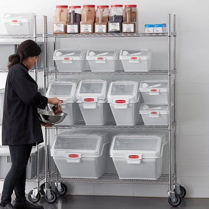Bộ kệ thùng đựng nguyên liệu Rubbermaid® 46 x 122 cm kèm 10 thùng để kệ