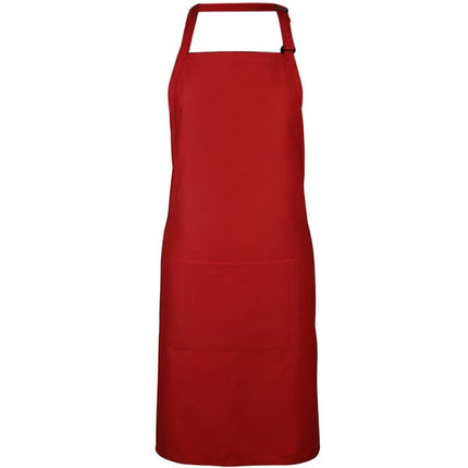 Tạp dề yếm vải poly-cotton có thể tùy chỉnh Mercer Culinary M61110RD Genesis đỏ, dây cổ điều chỉnh và 1 túi