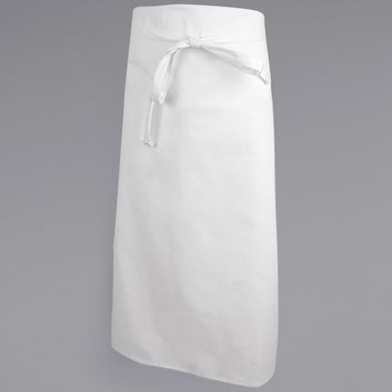 Tạp dề bistro 4 mặt vải poly-cotton có thể tùy chỉnh Mercer Culinary M61135WH Genesis trắng