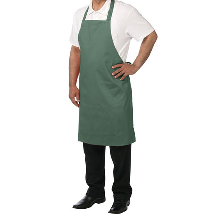 Tạp dề yếm vải poly-cotton có thể tùy chỉnh Chef Revival xanh lá đậm