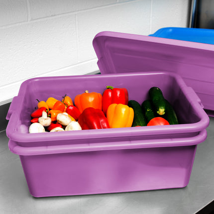 Bộ hộp đựng thực phẩm kèm khay thoát nước và nắp chống dị ứng màu tím Vollrath Traex® Color-Mate™ 1535BRS6-C80 50,8 x 38