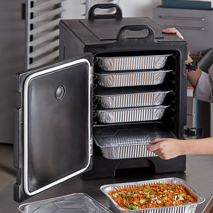Thùng giữ nhiệt cách nhiệt nạp trước Choice đen - chứa tối đa 5 khay full-size