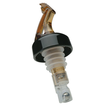 Vòi rót rượu định lượng Precision Pours 118 RA C/F màu hổ phách 33 ml có nắp lật có vòng cổ - Gói 12 cái