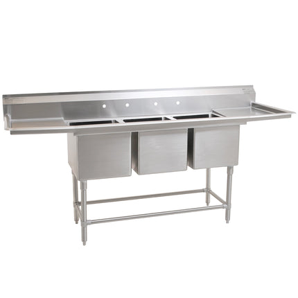 Bồn rửa công nghiệp 3 ngăn Eagle Group FN2472-3-24-14/3 Spec-Master 320 cm với hai bàn ráo nước 61 cm