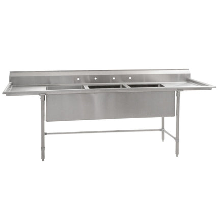 Bồn rửa 3 ngăn chế tạo Eagle Group S14-28-3-18-SL 261,6 cm với hai mặt ráo 45,7 cm