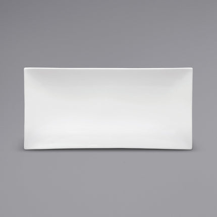 Đĩa sushi sứ chữ nhật viền cuộn Oneida Buffalo Bright White F8010000891 38,1 x 18,4 cm - Thùng 12 cái