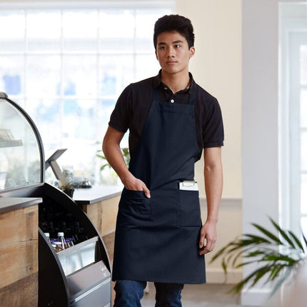 Tạp dề yếm 2 túi pha polyester-cotton màu xanh navy Choice
