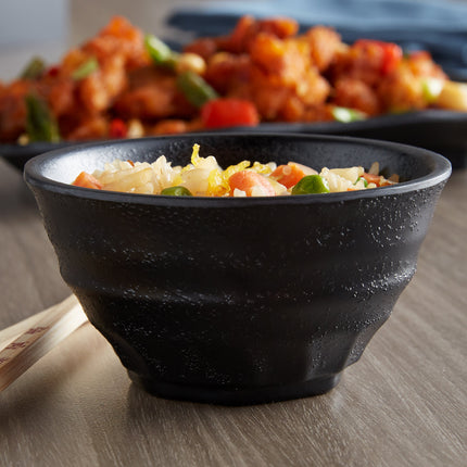Đĩa melamine cao cấp Global Solutions JWT61 Zen 118 ml đen tròn tô - Thùng 6 cái