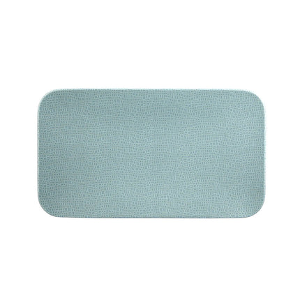 (2 pcs) SELTMANN WEIDEN | Rectangular Coupe Plate – Flat – Porcelain – 350×200 mm – Turquoise