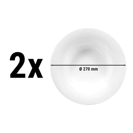 (2 pcs) SELTMANN WEIDEN | SAVOY Round Gourmet Dinner Plates – Fine White Porcelain – Ø 270 mm