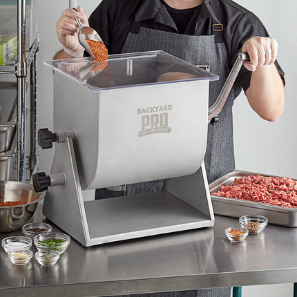 Máy trộn thịt Backyard Pro BSMM-44T dòng Butcher 20 kg / 26,5 lít nghiêng thủ công với cánh trộn tháo rời