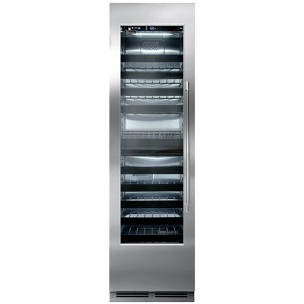 Tủ bảo quản rượu vang thép không gỉ Perlick CC24D-1-4L 86 chai, 2 vùng nhiệt, cửa kính bản lề trái