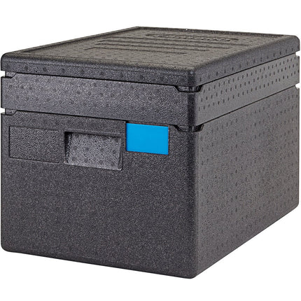 Thùng giữ nhiệt EPP nạp trên Cambro Cam GoBox đen kèm Camchiller và khay lót - khay full-size sâu 20 cm