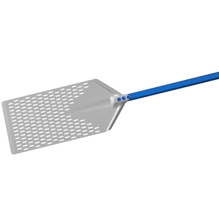 Xẻng bánh pizza chữ nhật đục lỗ nhôm anod GI Metal Azzurra 23 x 41 cm tay cầm 150 cm AM-2340F/150