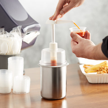Bộ bình phân phối gia vị Steril-Sil thép không gỉ 890 ml kèm vòi bơm 30 ml và nắp vòm