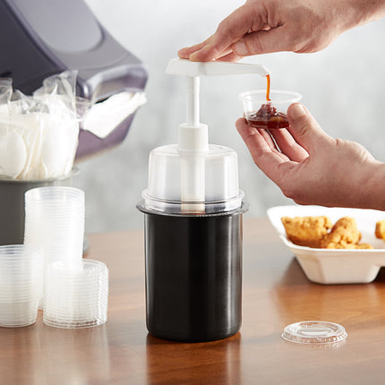 Bộ bình phân phối gia vị Steril-Sil màu đen 890 ml kèm vòi bơm 30 ml và nắp vòm