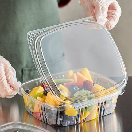 Choice Hộp Deli Bản Lề Cao PET Tái Chế Trong Suốt 24 oz Nắp Vòm 200/Thùng