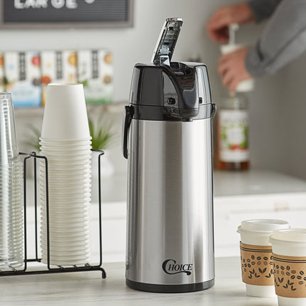 Bình ủ cà phê inox lót thủy tinh Choice 1,9 lít cần gạt