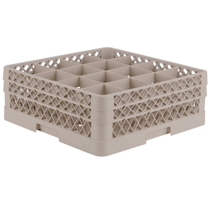 Giá đựng ly 16 ngăn màu be Vollrath Traex® TR8DD cỡ đầy đủ cao 16,2 cm