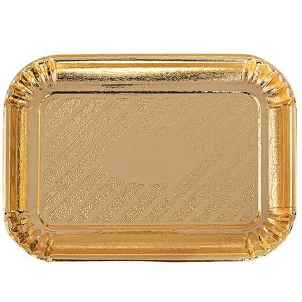 Khay đựng bánh ngọt chữ nhật màu vàng đồng Novacart V9L23103 20 x 28 cm - Thùng 200 cái