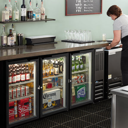Tủ mát quầy bar Beverage-Air BB72HC-1-G-B 183 cm cửa kính màu đen chiều cao dưới quầy