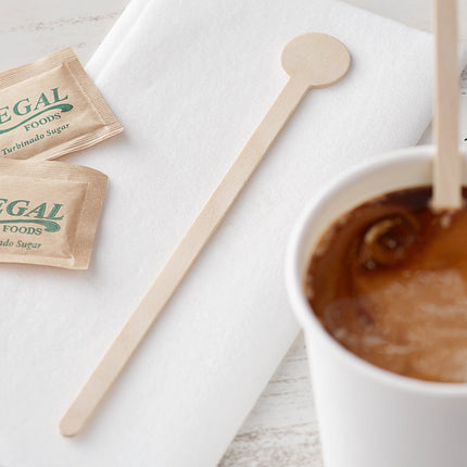 Ống hút cocktail Choice 17,8 cm Eco-Friendly Unwrapped gỗ Coffee / Drink Stirrer tròn Top - Gói 1,000 cái