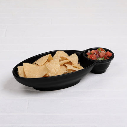 Khay melamine 2 ngăn Elite Global Solutions JWC1408 Zen 25 x 14 cm - Màu đen, Thùng 6 cái