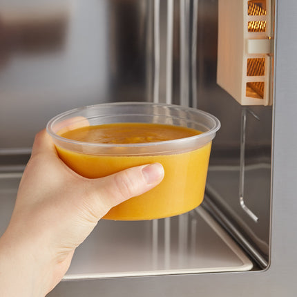 Choice Hộp Đựng Đồ Ăn Mang Đi Tròn 12 oz Trong Mờ Tùy Chỉnh Dùng Được Lò Vi Sóng 500/Case