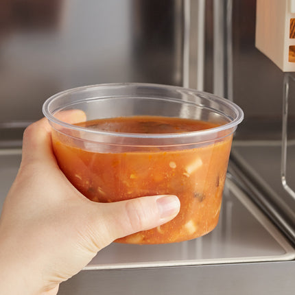 Choice Hộp Đựng Đồ Ăn Deli Tròn Trong Mờ Dùng Được Lò Vi Sóng In Tùy Chỉnh 16 oz - 500/Thùng
