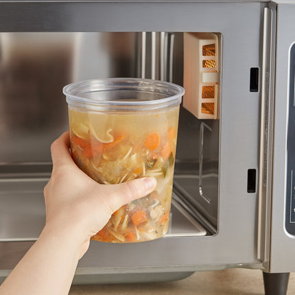 Choice Hộp Đựng Đồ Ăn Deli Tròn Trong Mờ Dùng Được Lò Vi Sóng In Tùy Chỉnh 32 oz - 500/Thùng