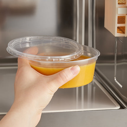 Choice Bộ Hộp Đựng Deli Tròn Trong Mờ Dùng Được Lò Vi Sóng Có Thể Tùy Chỉnh 8 oz Kèm Nắp 250 Cái/Thùng