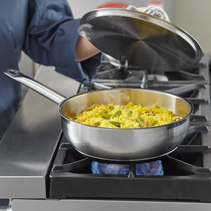 Chảo nấu sốt saucier inox đáy nhôm bọc Vigor SS1 Series 2,8 lít kèm nắp